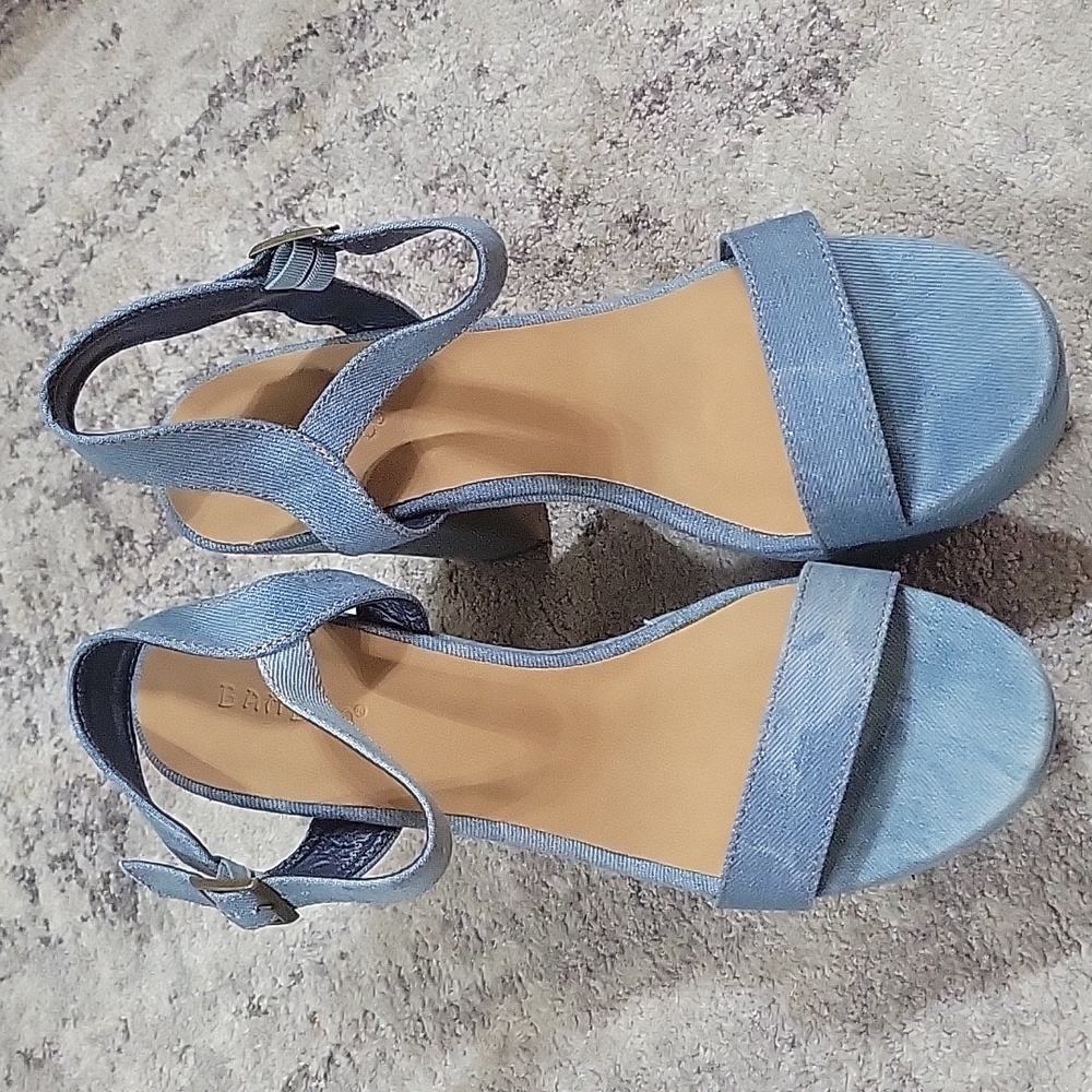 Denim heels